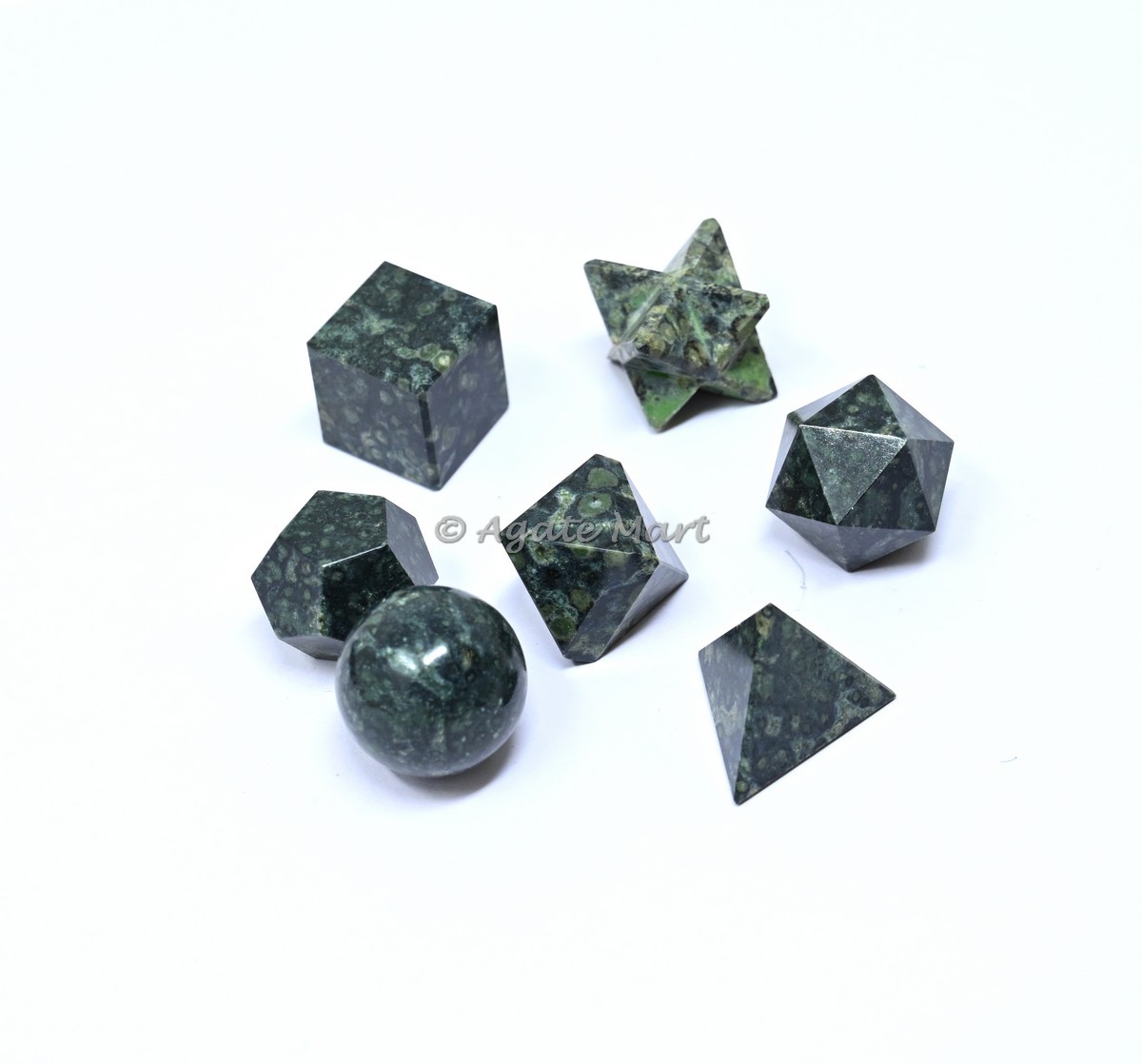 Kambaba Jasper Sacred 7 pcs Geometry Set