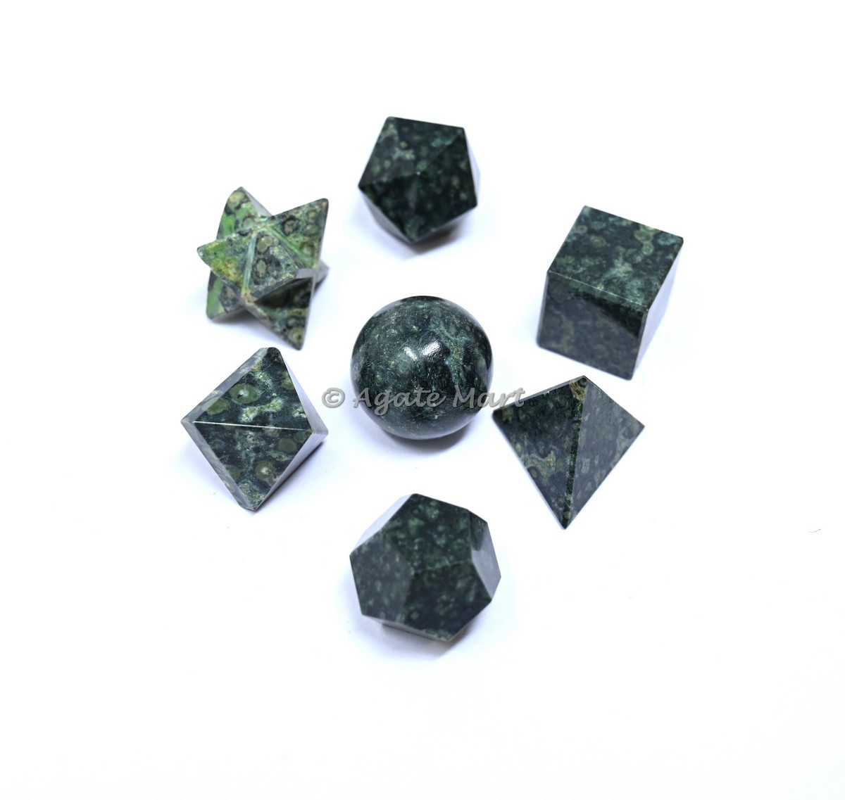 Kambaba Jasper Sacred 7 pcs Geometry Set