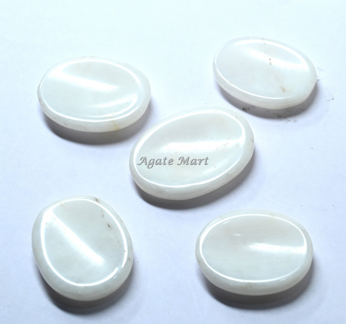 White Agate Worry Stone