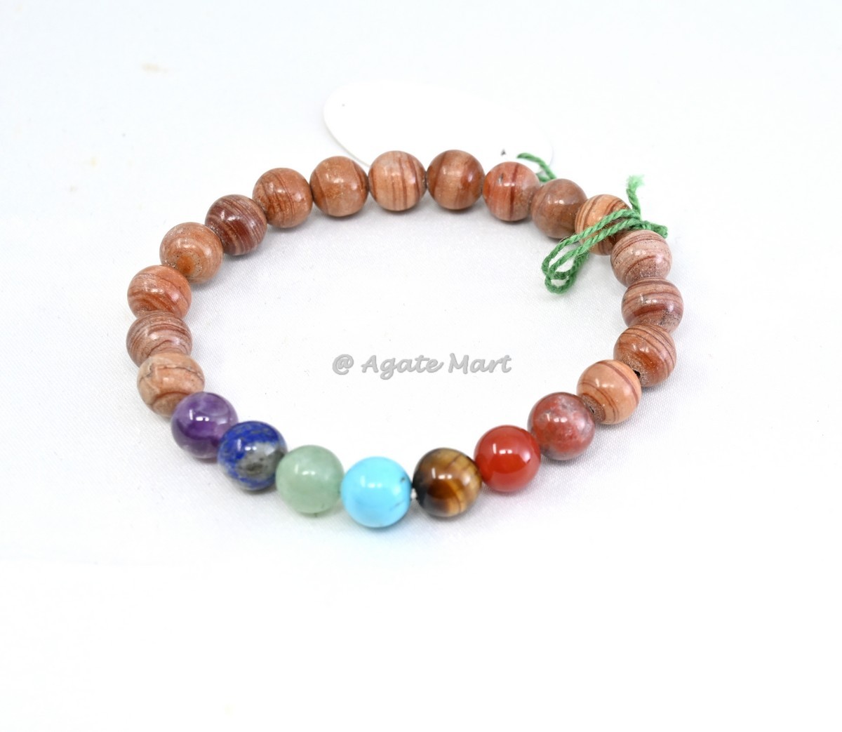Banded Agate With 7 Chakra Bracelet