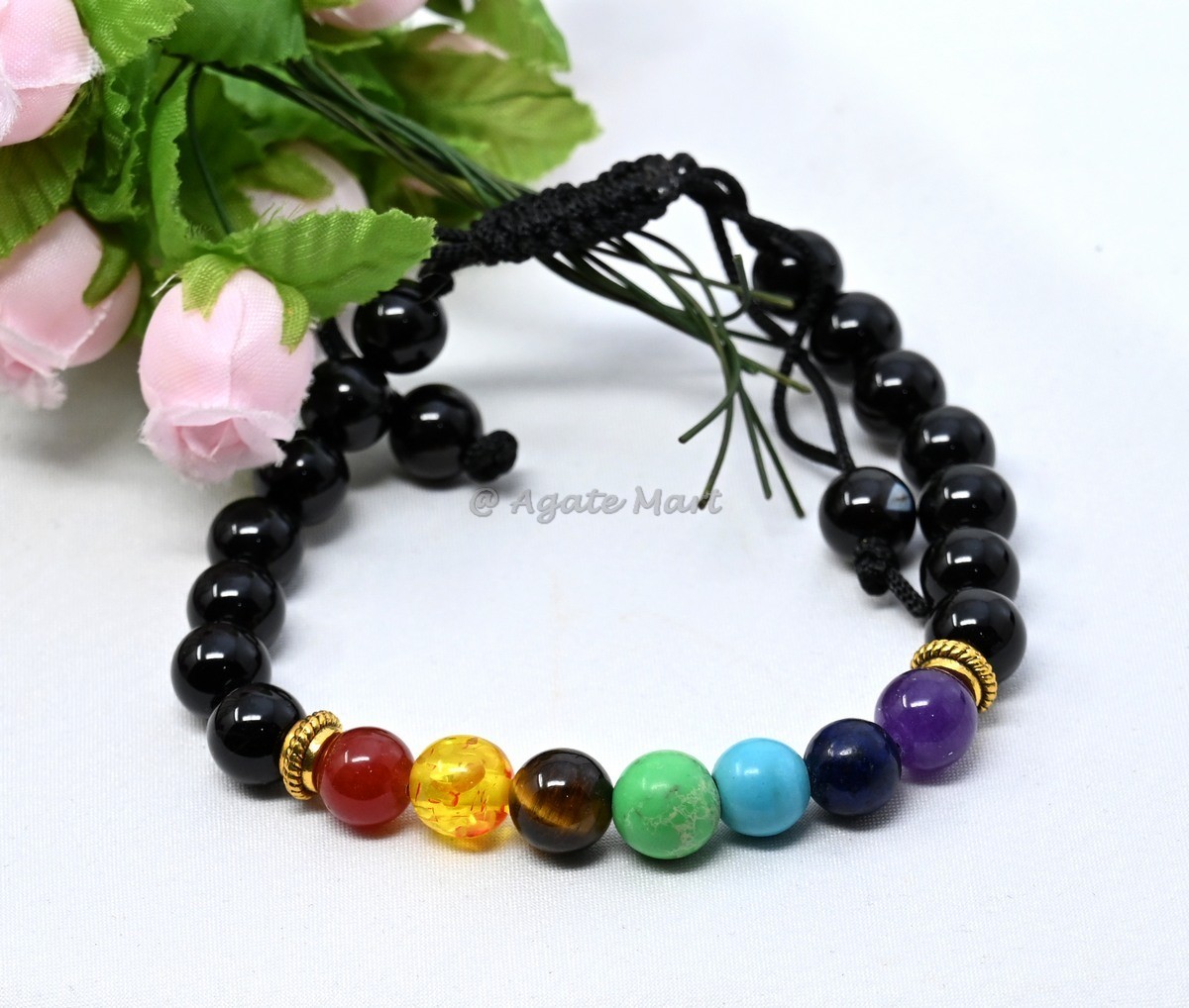 7 Chakra With Black Obsidian