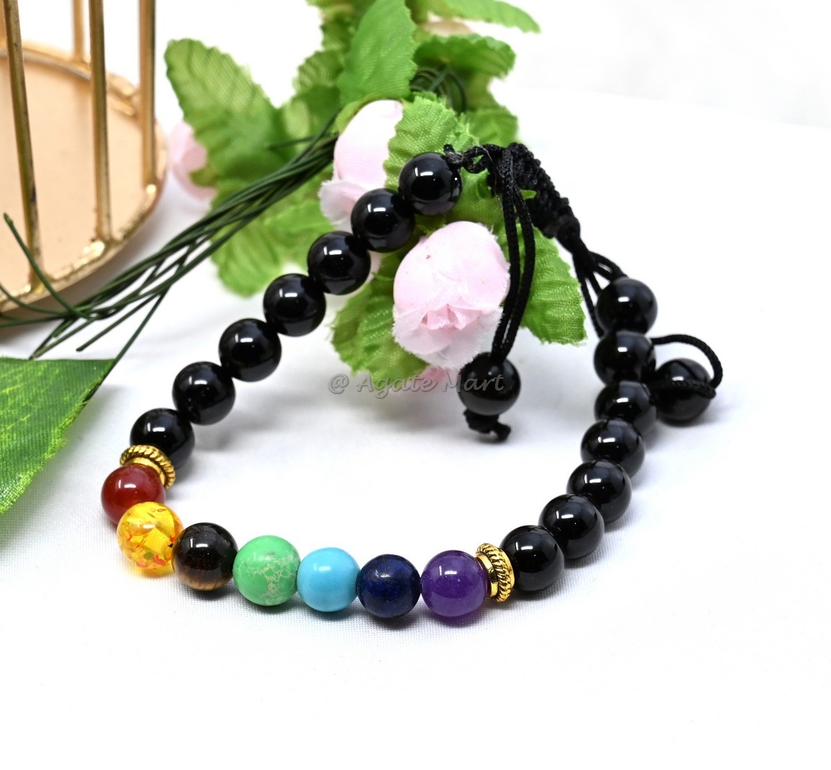 7 Chakra With Black Obsidian