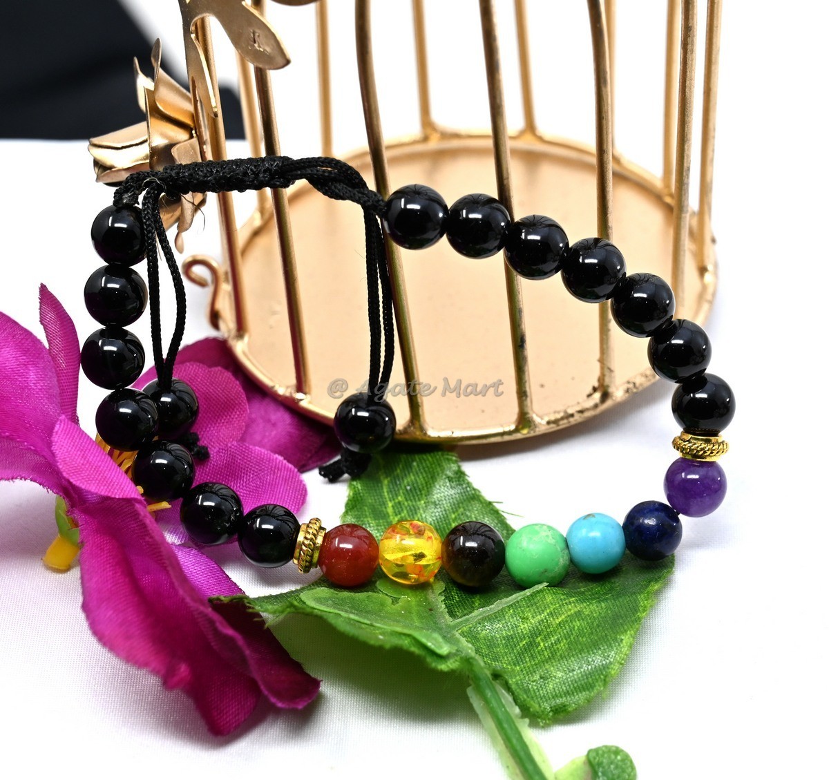 7 Chakra With Black Obsidian