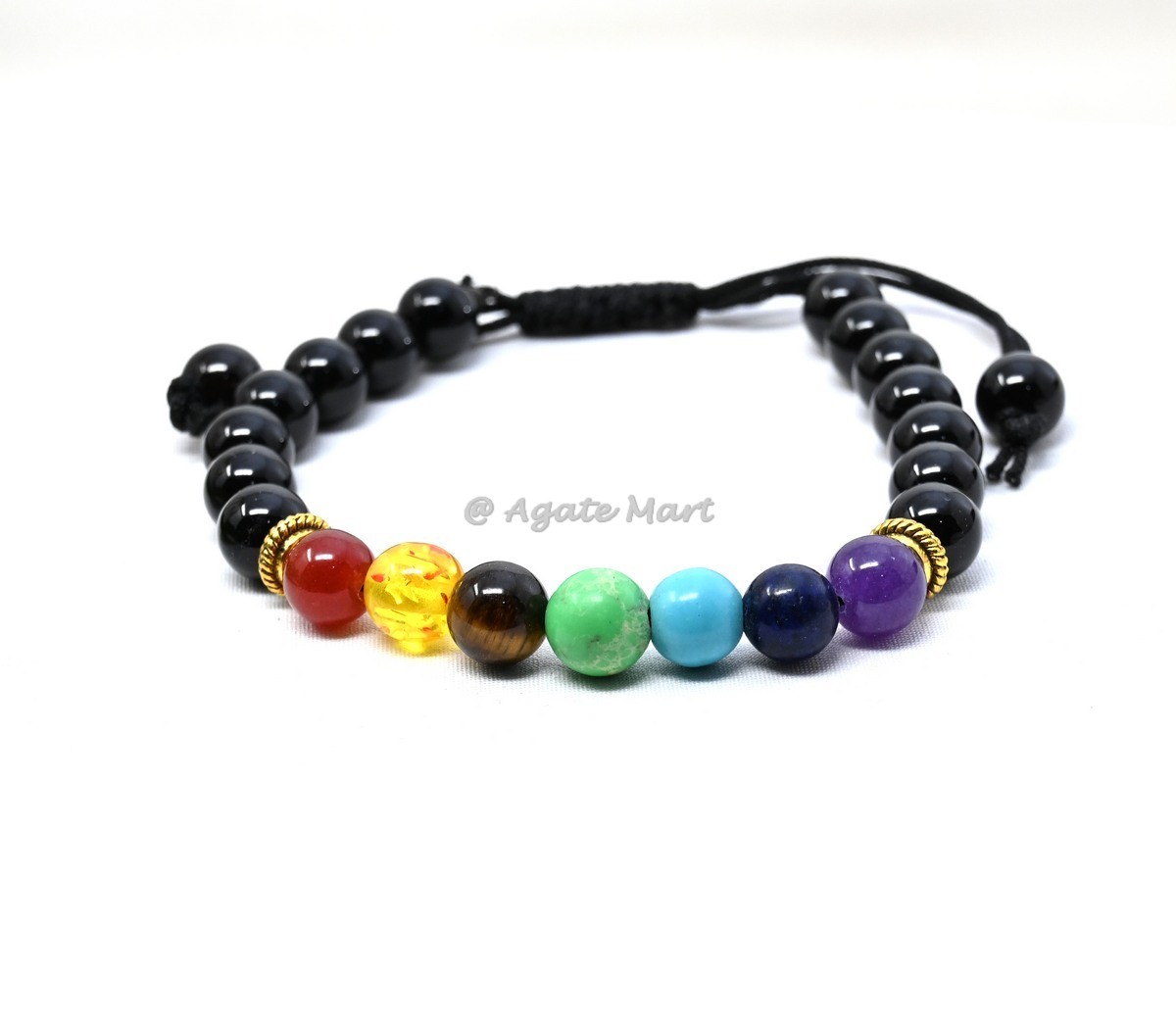 7 Chakra With Black Obsidian