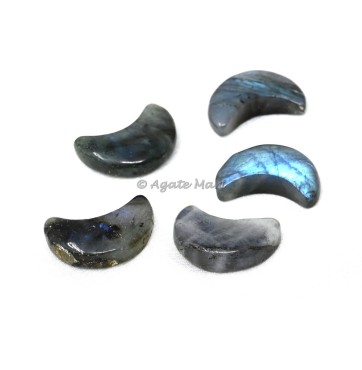 Natural Labrodorite Crescent Moon