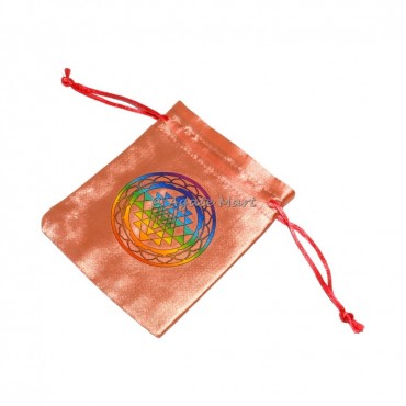 Shree Yantra Satin Cotton Pouch