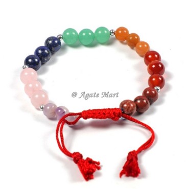 Seven Chakra Stones Bracelets With Cord