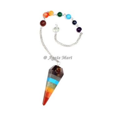 Seven Chakra Bonded Pendulums with chain