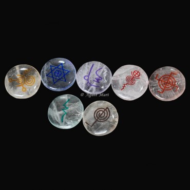 Crystal Quartz Seven Chakra Disc Set