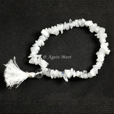 Rainbow Moonstone Chips Stones Bracelet