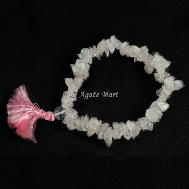 Rose Quartz Chips Stones Bracelet