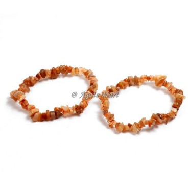 Red Carnelian Chips Stones Bracelet