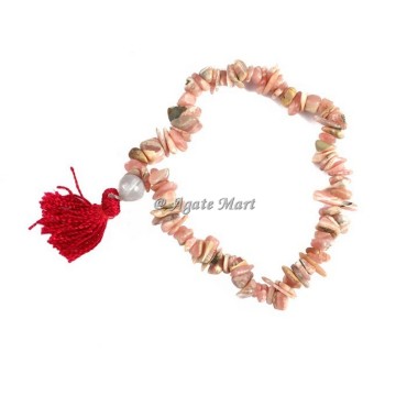 Rhodochrosite Chips Chips Stones Bracelet
