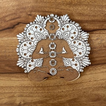 Buddha Chakra Engraved MDF Grid