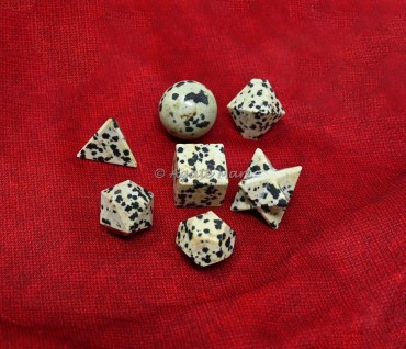 Dalmation Jasper Sacred 7 pcs Geometry  Set