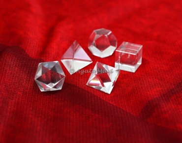 Crystal Quartz Sacred 5 pcs Geometry  Set