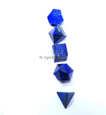 Lapiz Lazuli Sacred 5 pcs Geometry  Set