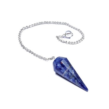 Sodalite 12 Faceted Pendulum