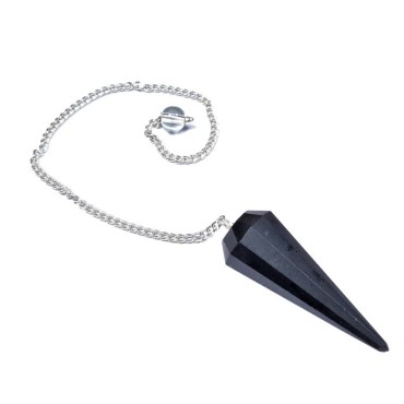 Black Obsidian 12 Faceted Pendulum