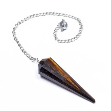 Tiger Eye 12 Faceted Pendulum
