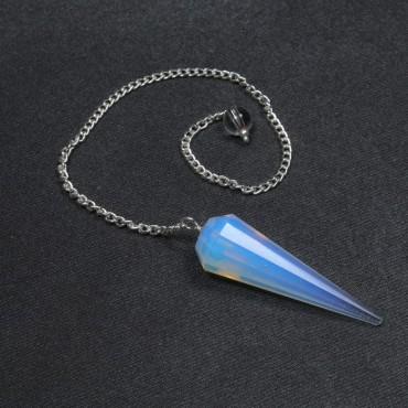 Opalite 12 Faceted Pendulum