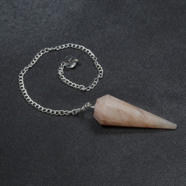 Cream Moonstone 12 Faceted Pendulum