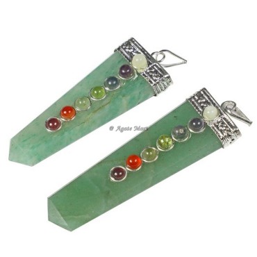 Green Aventurine and 7 Chakra Pendant