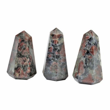 Ruby Crystal Faceted Obelisk