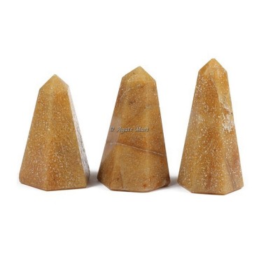 Yellow Jasper Faceted Obelisk