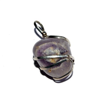 Amethyst Tumble Wire Wrap Pendant