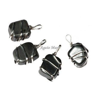 Black Tourmaline Wire Wraped Pendant