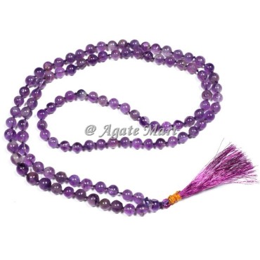 Amethyst Knotted Prayer 108 Beads Japa Mala