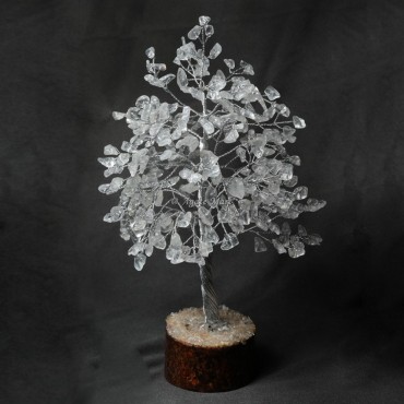 Crystal Quartz 300 Chips Silver Wire Tree
