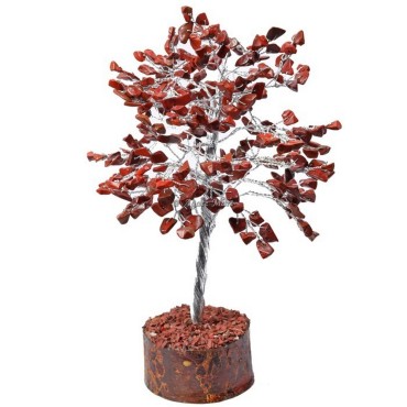 Red Jasper 300 Chips Silver Wire Tree