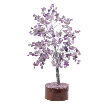Amethyst 300 Chips Silver Wire Tree