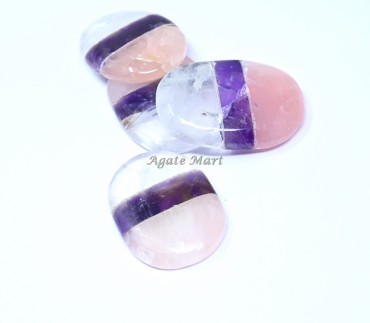 Rose Amethyst Crystal Quartz Bonded Worry Stones