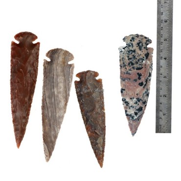 Hand Knapped Agate Arrowheads 5 Inch