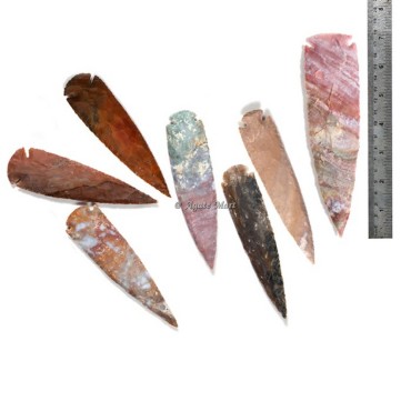 Hand Knapped Agate Arrowheads 7 Inch