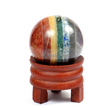 Bonded Seven Chakra Crystals Sphere