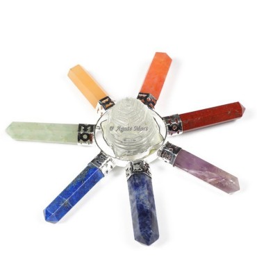 Seven Chakra Shiva Lingam Crystals Energy Generator