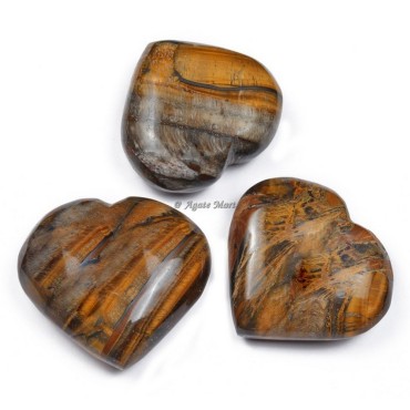 Tiger Eye Puffy Heart