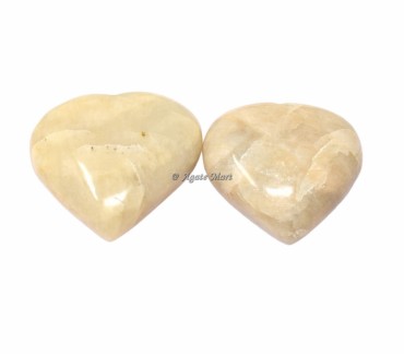 Cream Moonstone Puffy Hearts