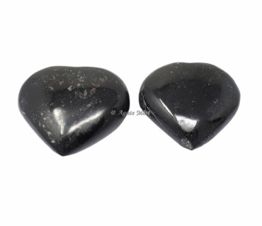 Black Tourmaline Puffy Hearts