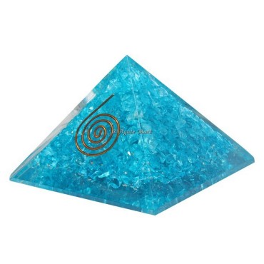 Aquamarine Orgonite Crystals Pyramid
