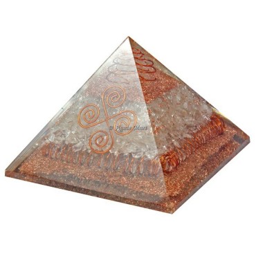 Crystal Quartz With Copper Energy Orgonite Crystals Pyramid