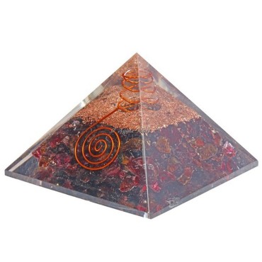 Garnet Orgonite Crystals Pyramid