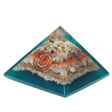 Multi Tourmaline Orgone Emf Protection Pyramid With Howlite Stone