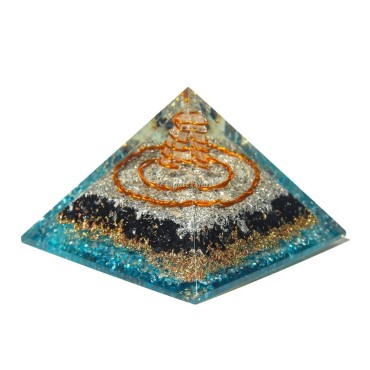 Black tourmaline Orgone Emf Protection Pyramid With Apatite Stone