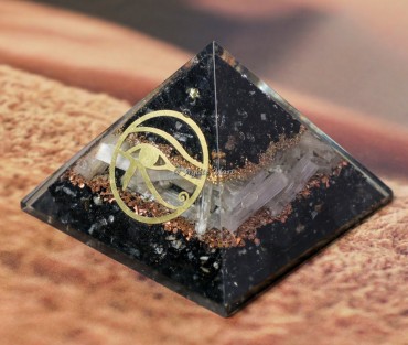 Black Tourmaline With Selenite Third Eye Protection EMF Protection Orgonite Pyramid