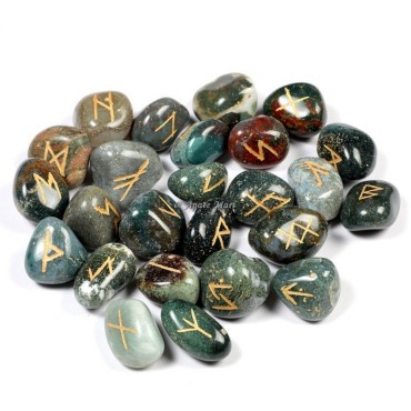 Moss Agate Rune Set